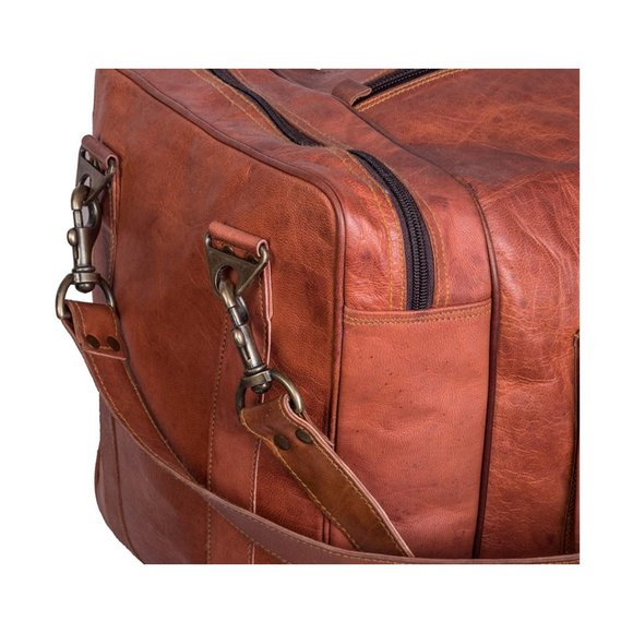 XL Full Grain Leather Duffel Bag -Travel Bag - Overnight Weekender Bag - Luggage - Picture 5 of 7